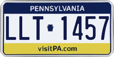 PA license plate LLT1457