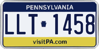 PA license plate LLT1458