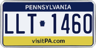PA license plate LLT1460