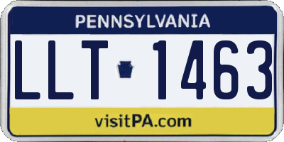 PA license plate LLT1463