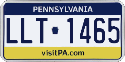 PA license plate LLT1465