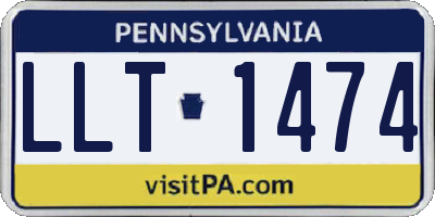 PA license plate LLT1474