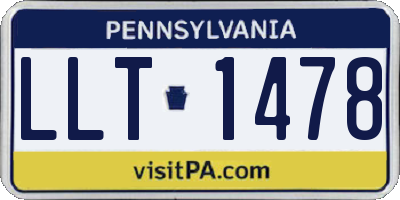 PA license plate LLT1478