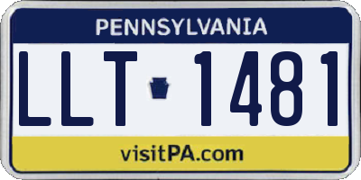 PA license plate LLT1481