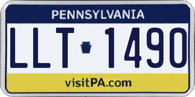 PA license plate LLT1490