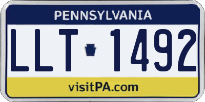 PA license plate LLT1492