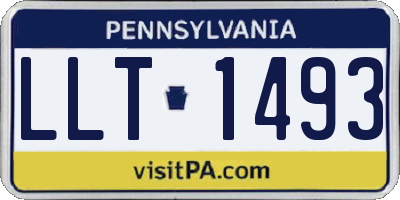 PA license plate LLT1493