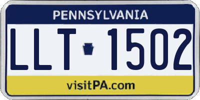 PA license plate LLT1502