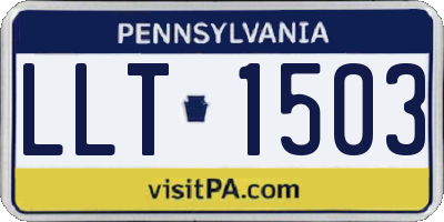 PA license plate LLT1503