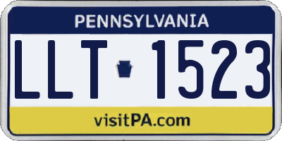 PA license plate LLT1523