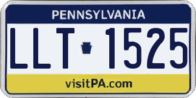 PA license plate LLT1525