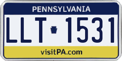 PA license plate LLT1531
