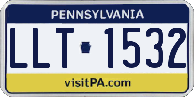 PA license plate LLT1532