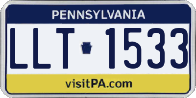 PA license plate LLT1533