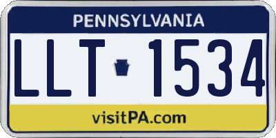 PA license plate LLT1534