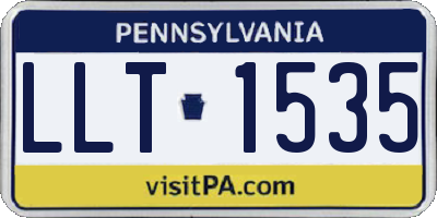 PA license plate LLT1535