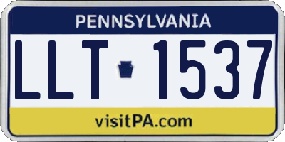 PA license plate LLT1537