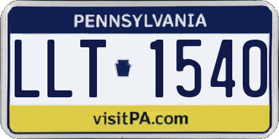 PA license plate LLT1540