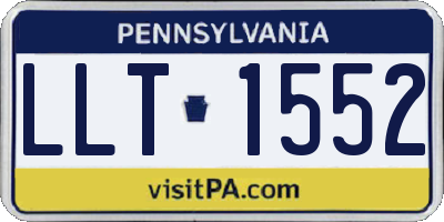 PA license plate LLT1552
