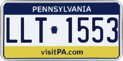 PA license plate LLT1553