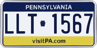 PA license plate LLT1567