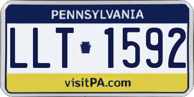 PA license plate LLT1592