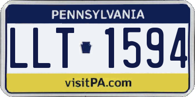 PA license plate LLT1594