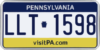 PA license plate LLT1598