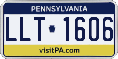 PA license plate LLT1606
