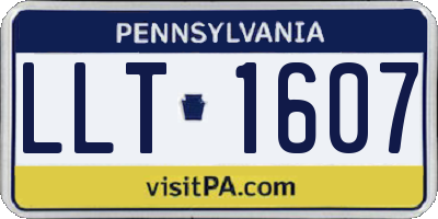 PA license plate LLT1607