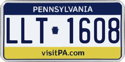 PA license plate LLT1608