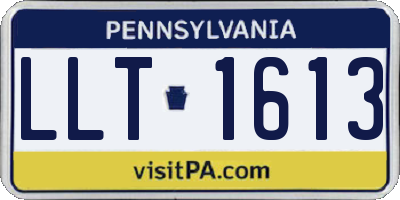PA license plate LLT1613