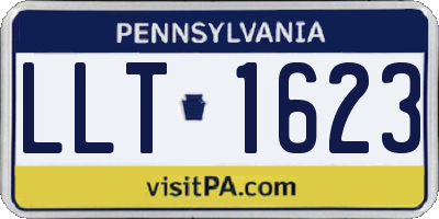 PA license plate LLT1623