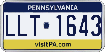 PA license plate LLT1643