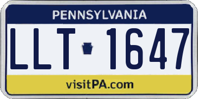 PA license plate LLT1647