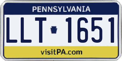 PA license plate LLT1651