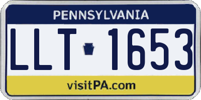 PA license plate LLT1653
