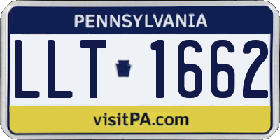 PA license plate LLT1662