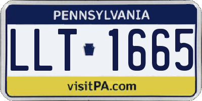PA license plate LLT1665
