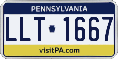 PA license plate LLT1667