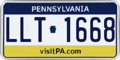 PA license plate LLT1668