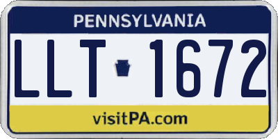 PA license plate LLT1672