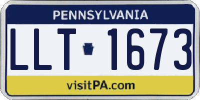 PA license plate LLT1673