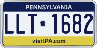 PA license plate LLT1682