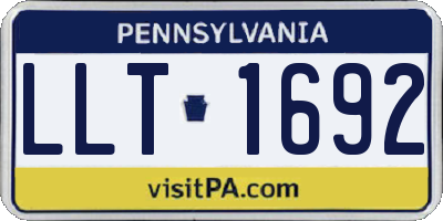 PA license plate LLT1692
