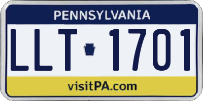 PA license plate LLT1701