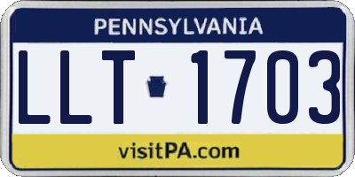 PA license plate LLT1703