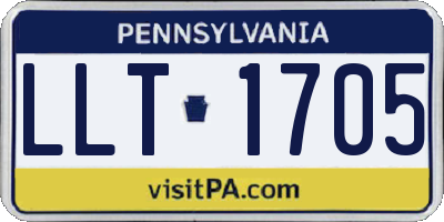 PA license plate LLT1705