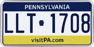 PA license plate LLT1708