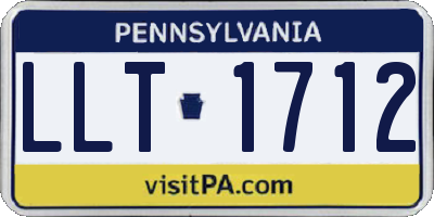 PA license plate LLT1712